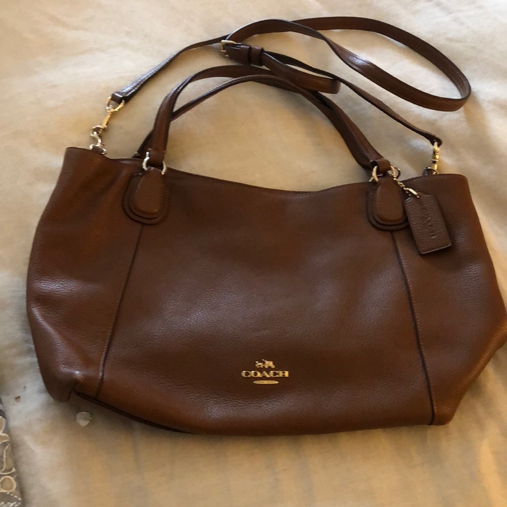Coach British Tan shoulder tote cross body bag